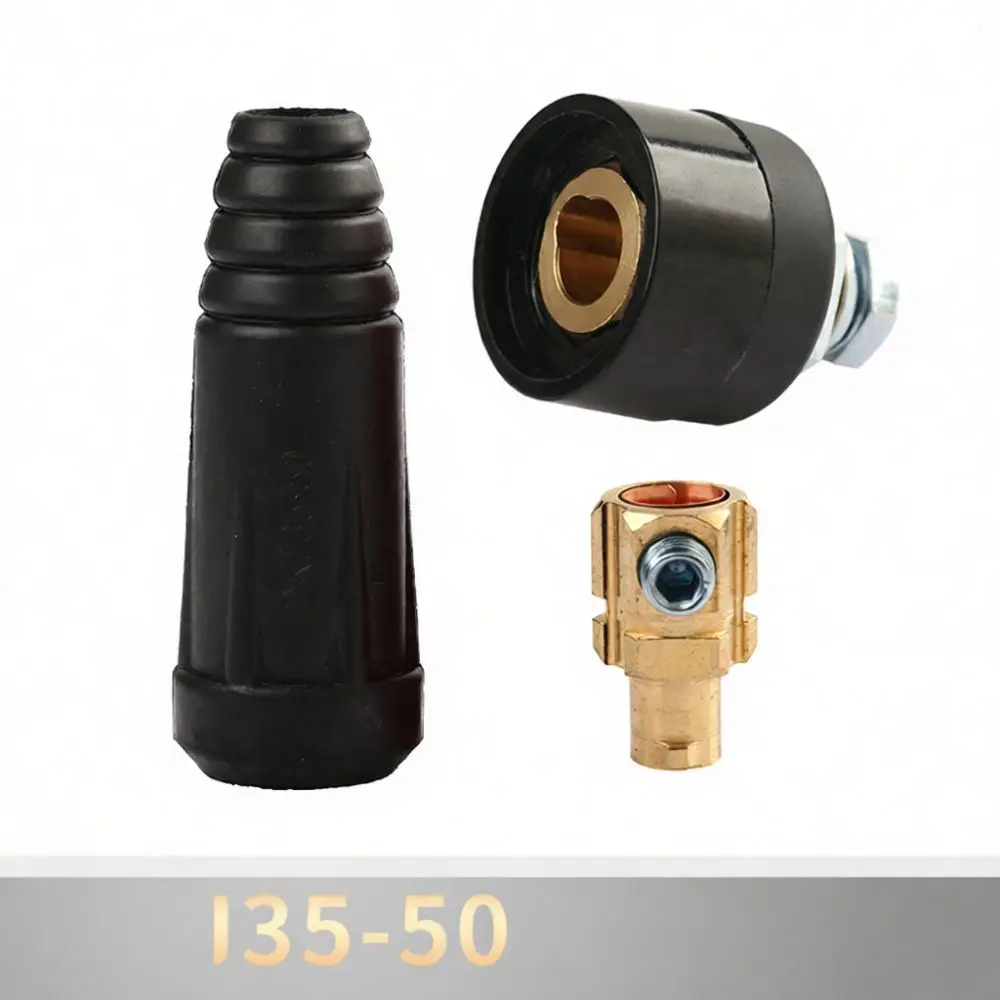 Professional European Style Welding Machine Cable Plug Socket 10 25 35 50 50 70 Connector For Safe Current Transmission