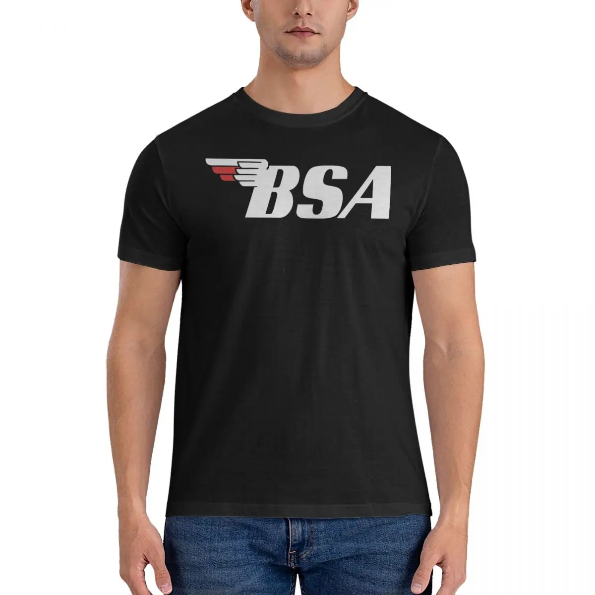 Men\'s BSA Motorcycle T Shirts BSA 100% Cotton Tops Vintage Short Sleeve Crew Neck Tees Gift Idea T-Shirts