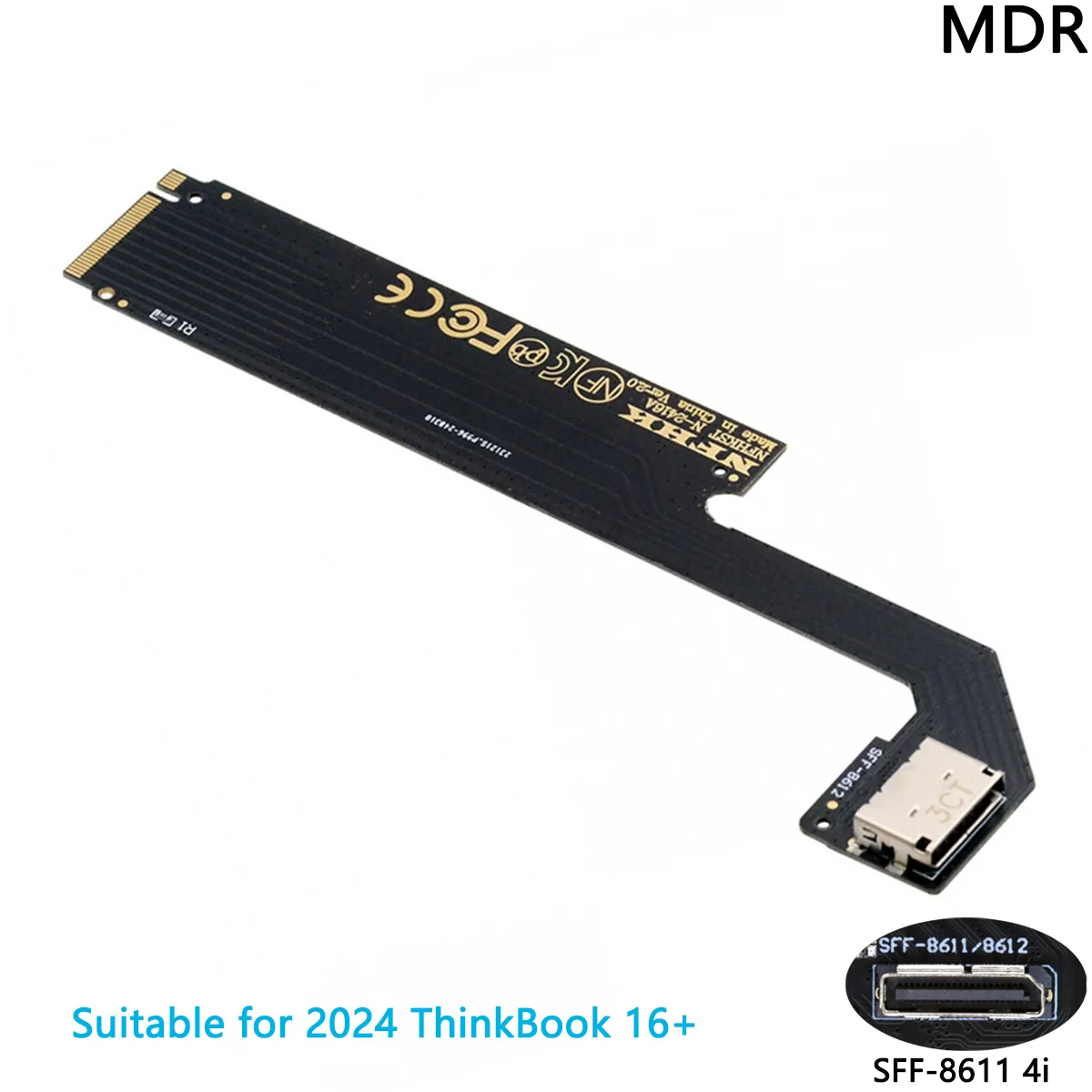 PCI-E 3.0 4.0 M.2 M-key to Oculink SFF-8611 SFF-8612 Host Adapter for 2024 ThinkBook 16+ AMD8845 External Graphics Card & SSD