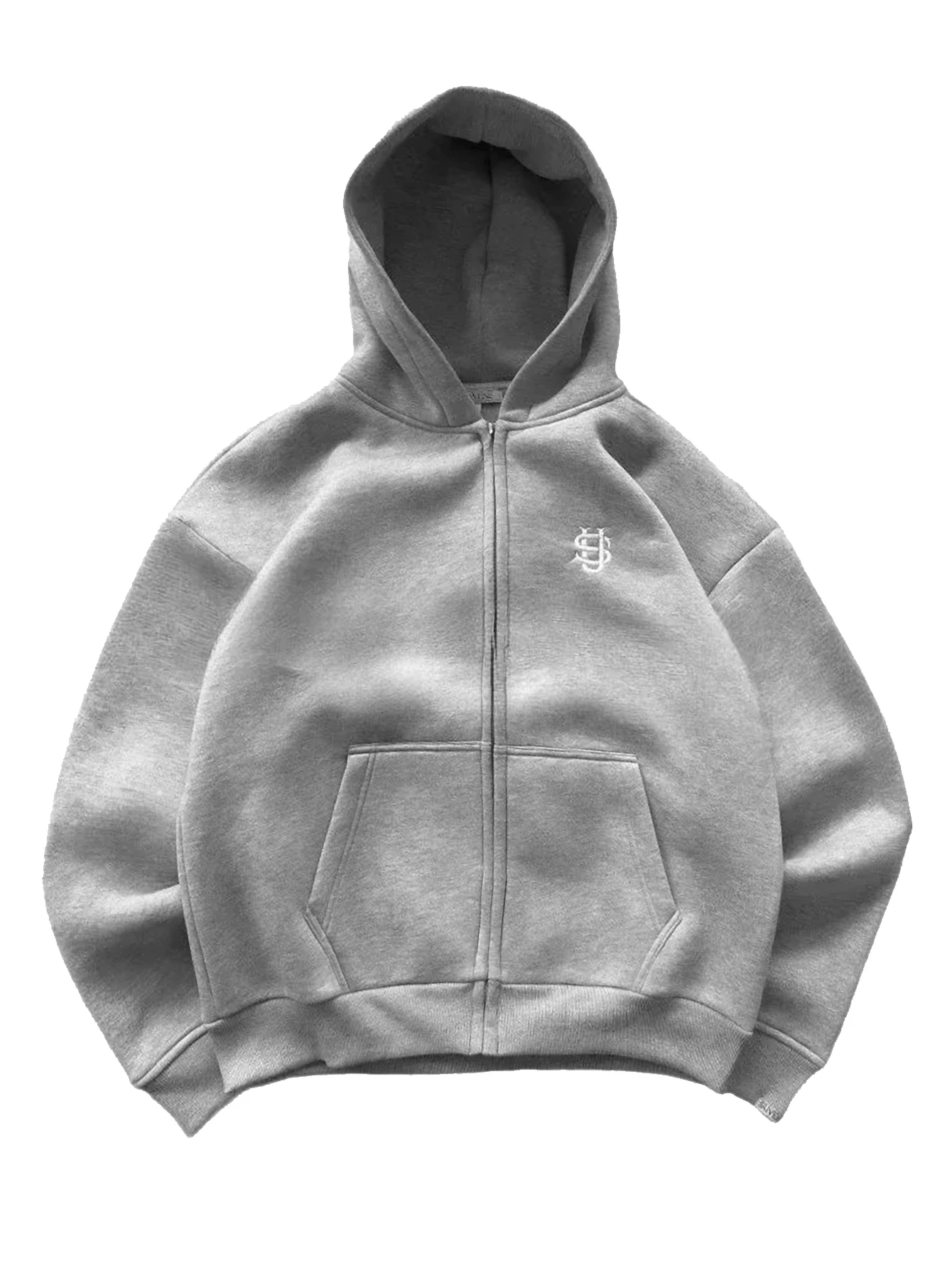 カジュアルなジップアップパーカー 女性用 刺繍模様入り 秋ジャケット 秋のファッション シンプルなスタイル アウターパーカージャケット ユニセックス