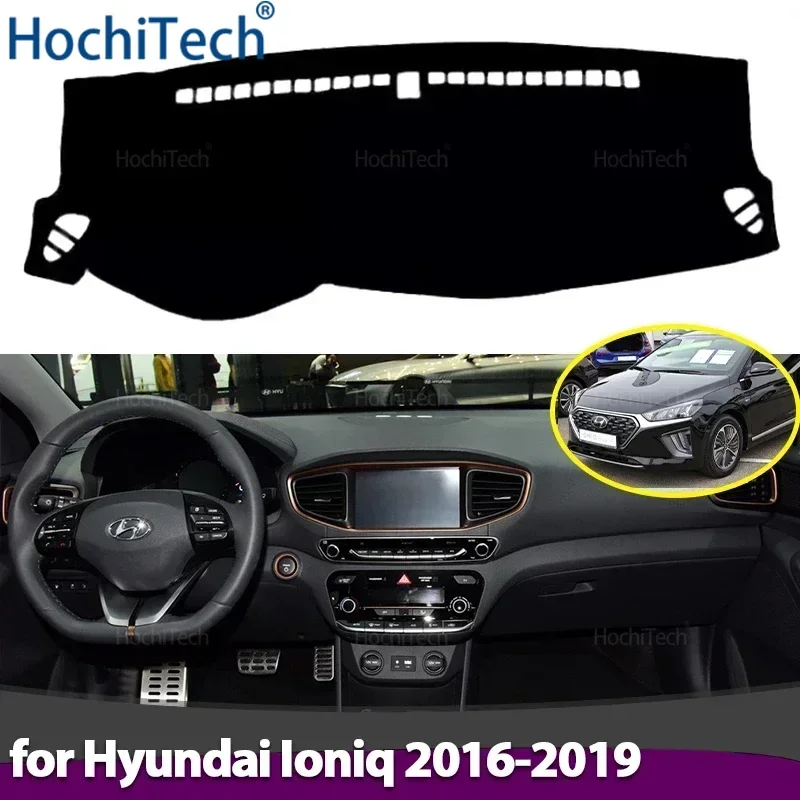 Auto Armaturenbrett Abdeckung Vermeiden Licht Pad Instrument Panel Matte Fall Teppiche für Hyundai Ioniq Elektrische EV Hybrid PHEV 2016-2019