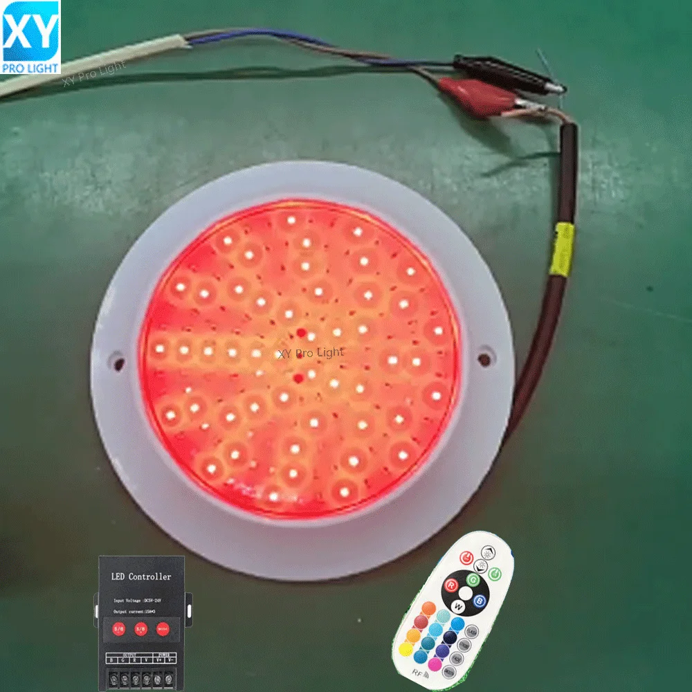 

RGB LED Pool Light 25W RF Radio Frequency Control DC12V Waterproof Outdoor/Indoor Underwater Landscape Lamps Fountains and Pools