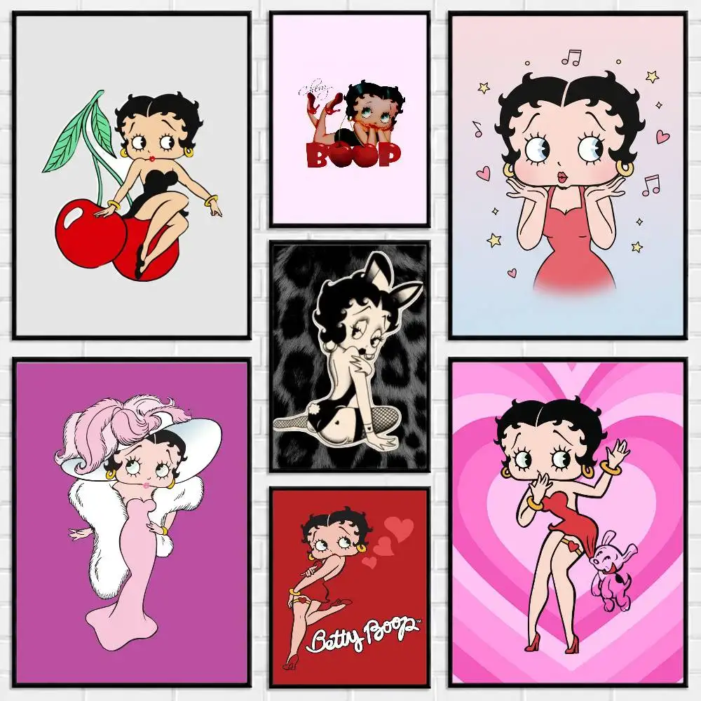B-Betty Cute B-Boop Poster Versatile HD Waterproof Wall Art Self-Adhesive Decor for Any Space Ideal Gift