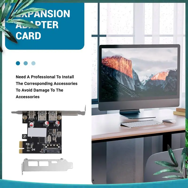 (NEW) Expansion Card Desktop Graphics Card PCI-E1x To USB3.1 Type-C Card USB3.0 A Adapter Card Forward And Reverse Insertion