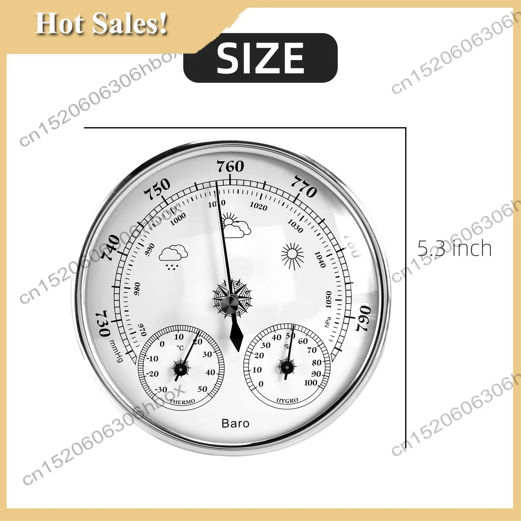 

-HOPE Wall Mounted Household Thermometer Hygrometer High Accuracy Pressure Gauge Air Weather Instrument Barometer