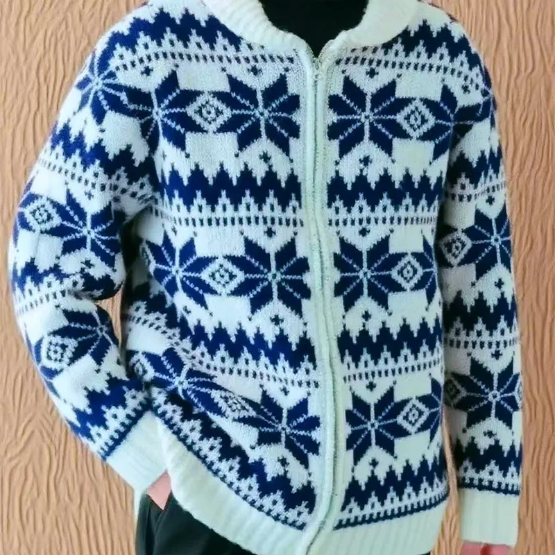 Cárdigans de punto informales de manga larga con cuello vuelto y código de Color para hombre, cárdigans de punto a la moda, estilo coreano, Otoño e Invierno