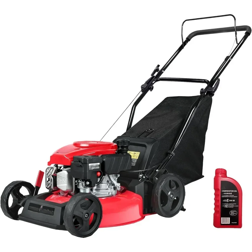 Gas Lawn Mower 17-Inch 144cc 3-in-1 Walk-Behind Push Mower, Oil Included 8617P 2024 Version, Lawn Mower