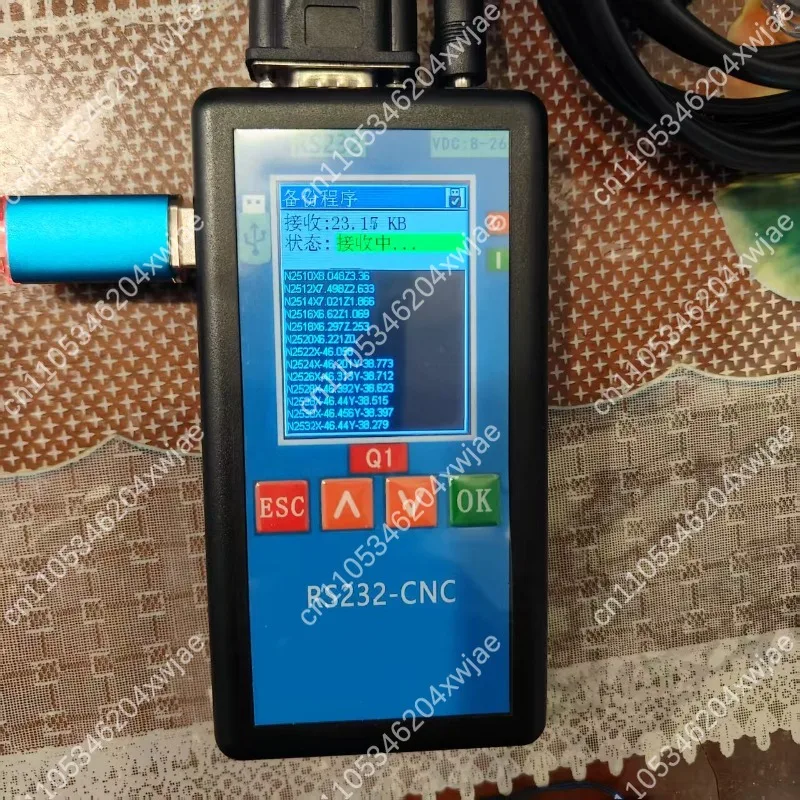 RS232-CNC DNC Transfer Box With Extra USB Flash Disk Port CNC Machine RS232 Data Transmission Adapter For Program File Transfer
