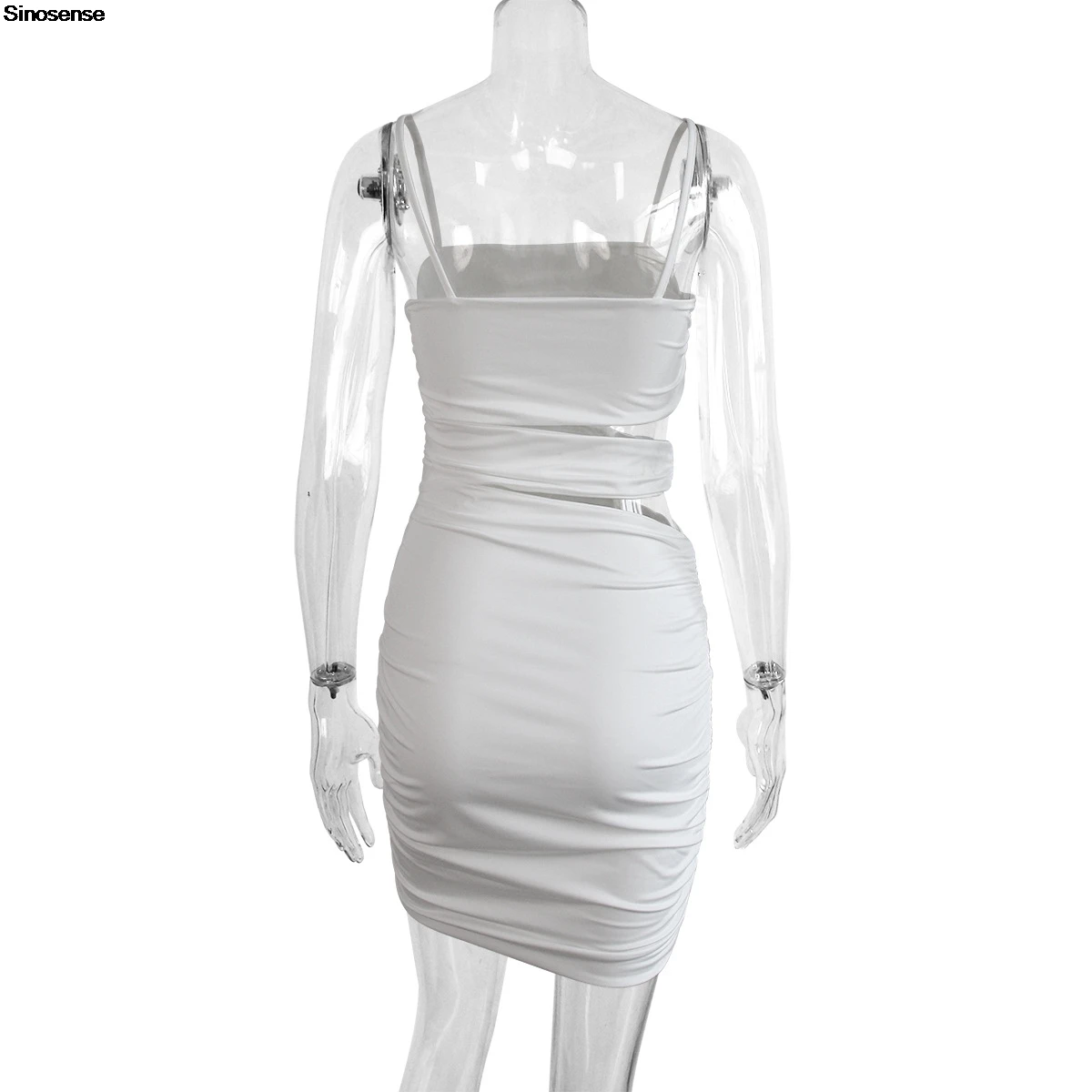 Women Sexy Cut Out Bodycon Mini Dress Summer Short Backless Spaghetti Strap Dresses Y2K Street Date Night Out Club Party Dress