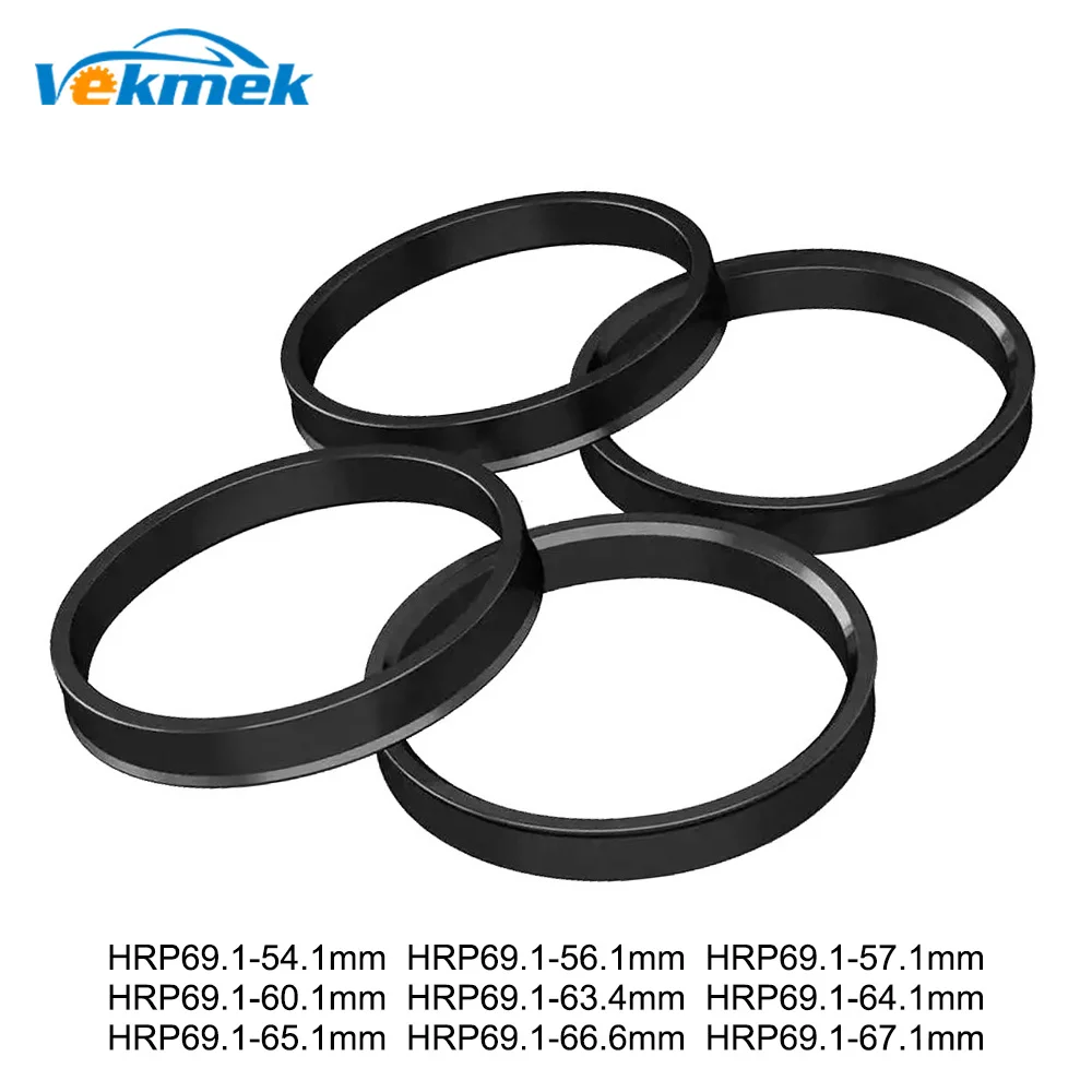 VEKMEK 4pcs 69.1-54.1/56.1/57.1/60.1/63.4/64.1/65.1/66.6/67.1mm Black Plastic Wheel Hub Centric Rings Custom Sizes Available