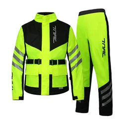 Motorcycle Raincoat Men Reflective Electric Scooters Raincoat 100% Waterproof Motocross Suit Motorcycle Jacket Split Raincoat