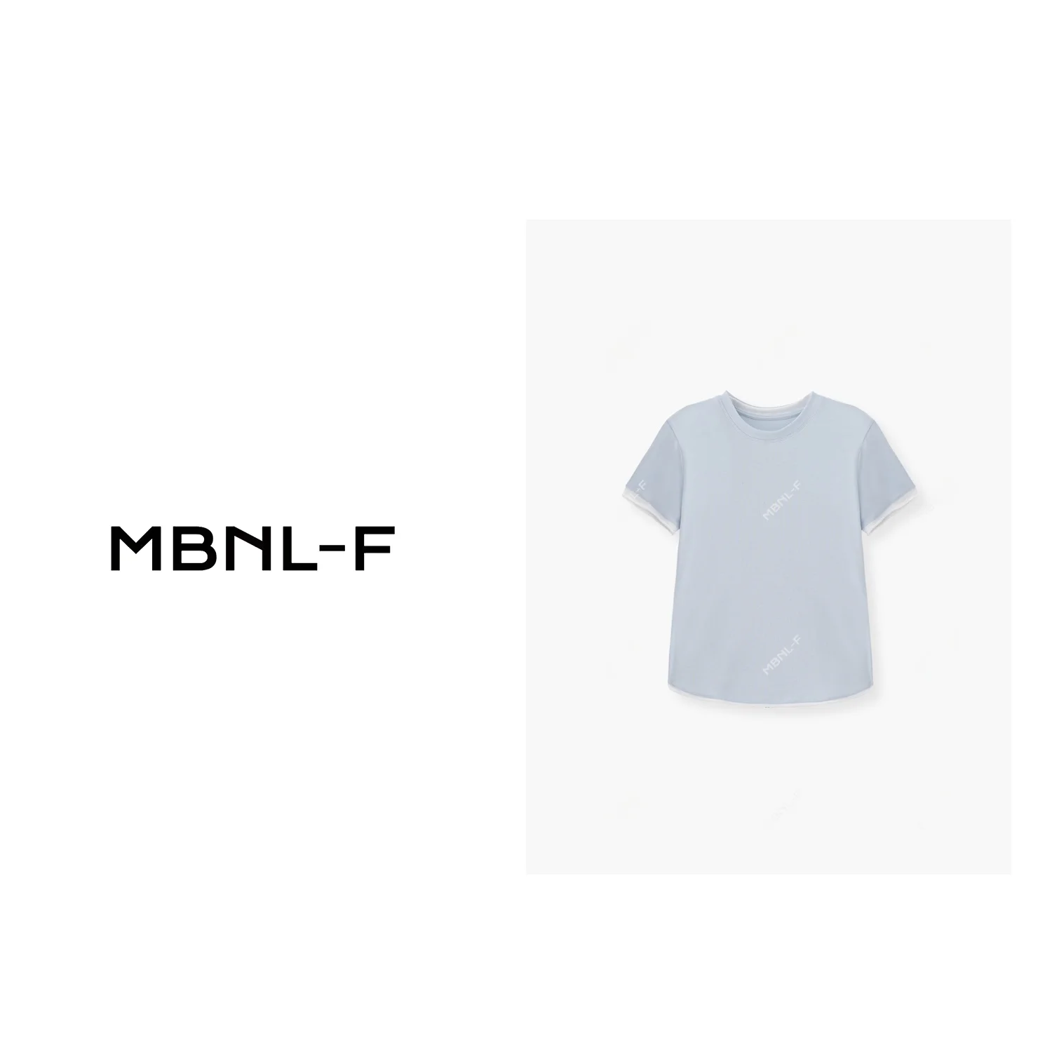 

MBNLF Heart Symbol 2024SS New Simple Pure Color T-irt XMCZT697 Spring Season Ladies Faion Basic Color Top