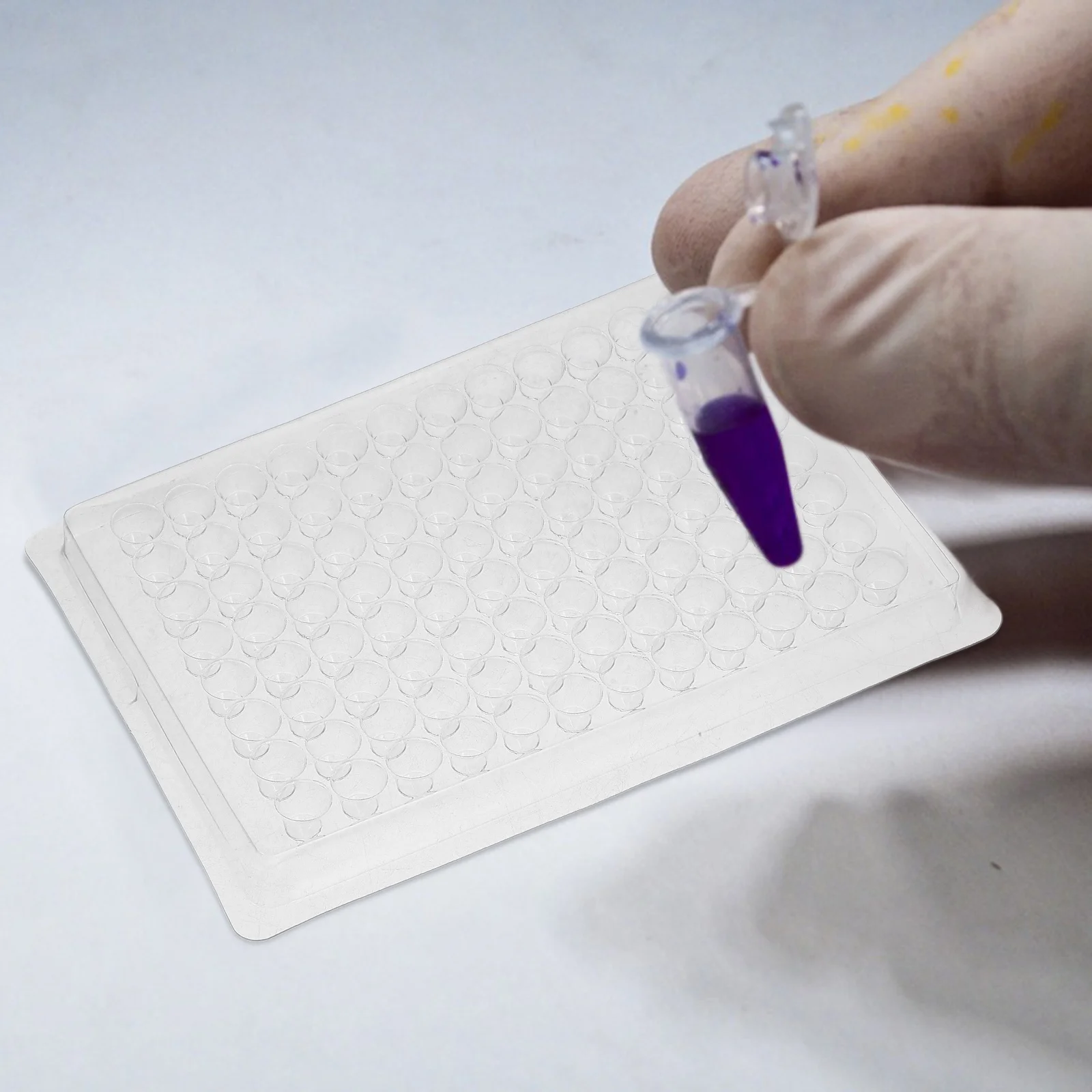 100 قطعة لوحة رد فعل Hemagglutination 96-صينية ثقافة الخلية الآبار للمختبر معدات المختبرات ذات السعة الكبيرة لزراعة الأنسجة