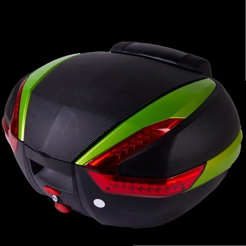 Extra Large Universal Motorcycle Trunk Waterproof Thickened With LED Light Quick Release Storage Box