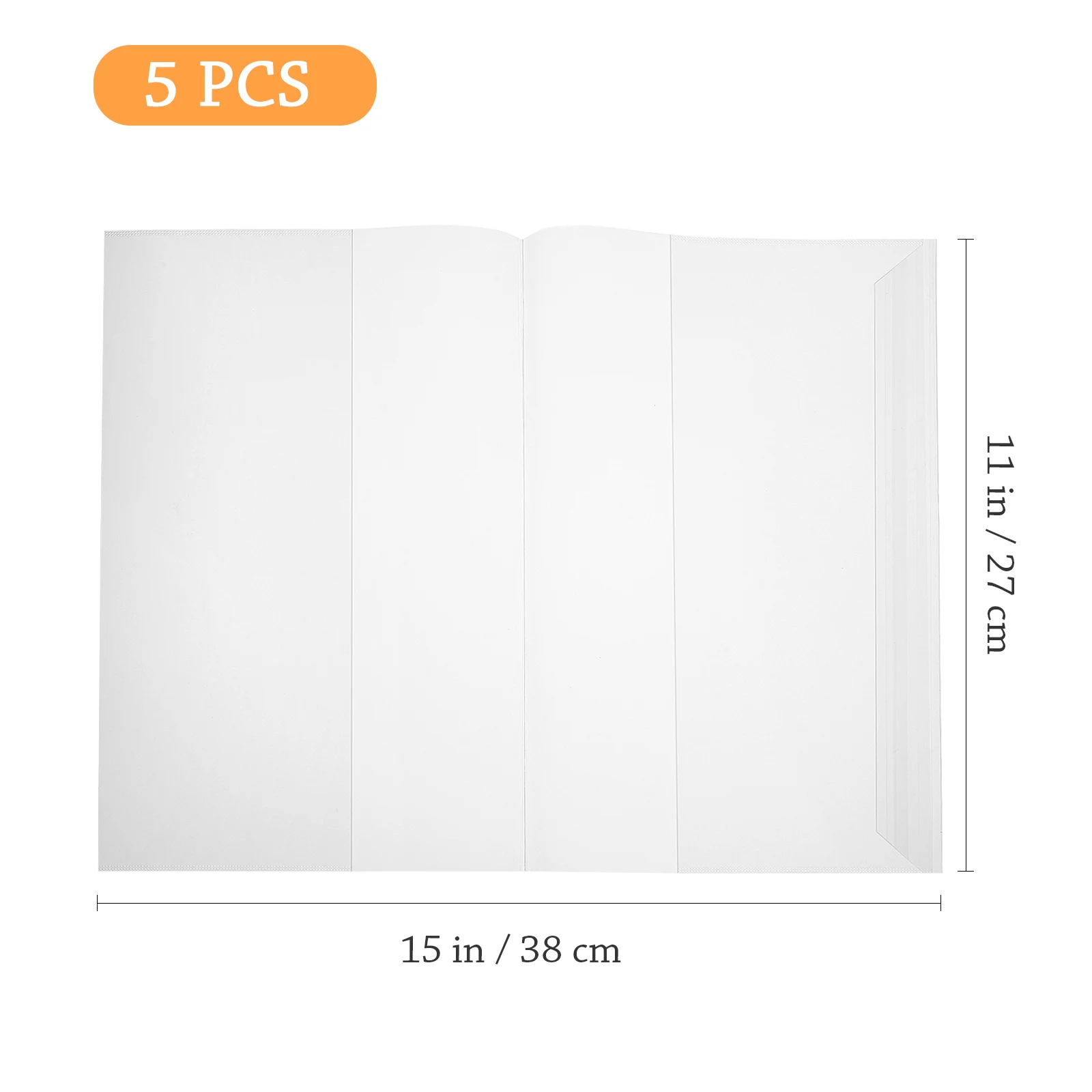 5 ชิ้นกันน้ำหนังสือฟิล์มนุ่มปกแข็งใสสำหรับปกโปร่งใสสะอาดไม่เหนียวเหนอะหนะนักเรียน
