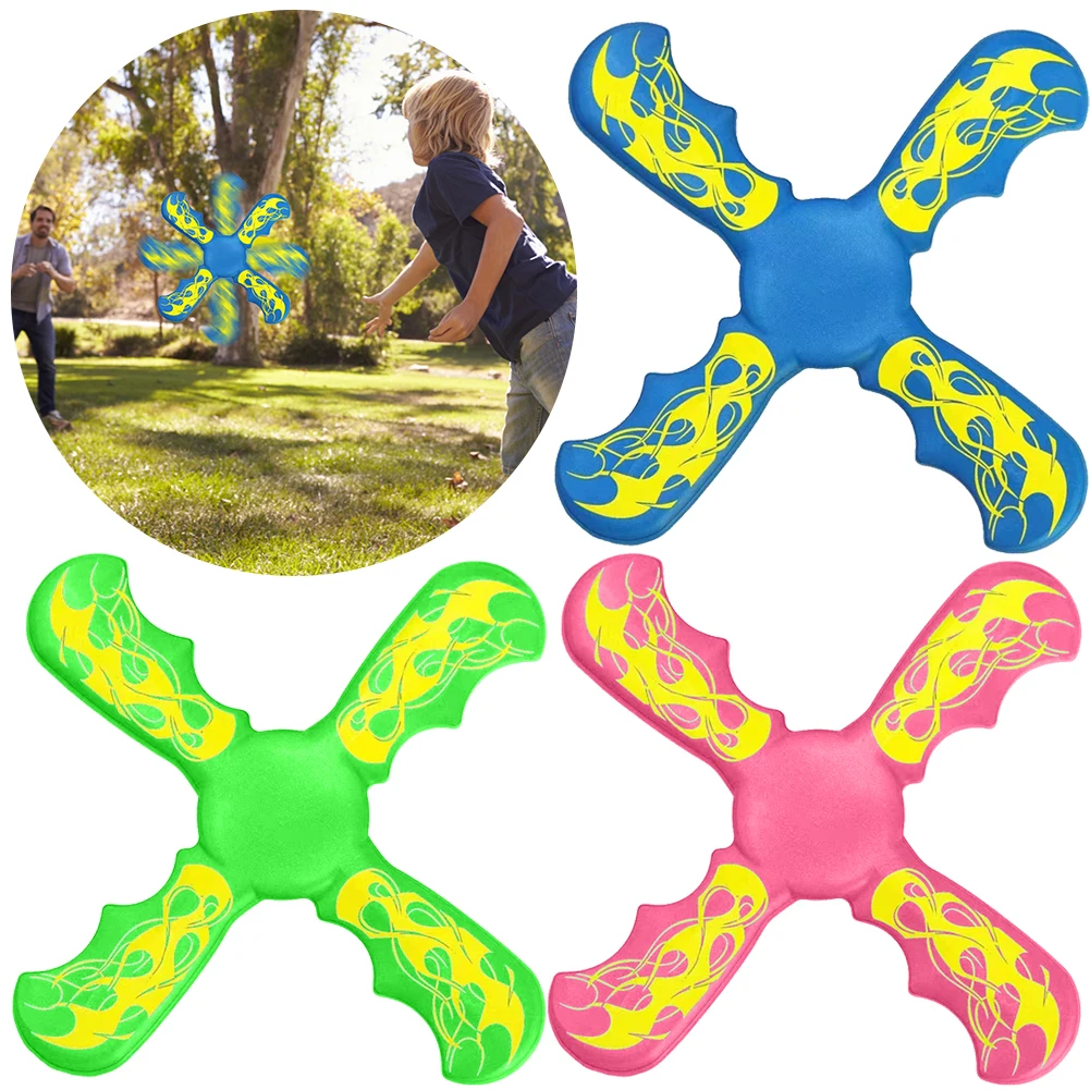 Boomerang interactivo de 3 discos voladores para niños, juguete divertido de descompresión de tres cuchillas, regalos de cumpleaños