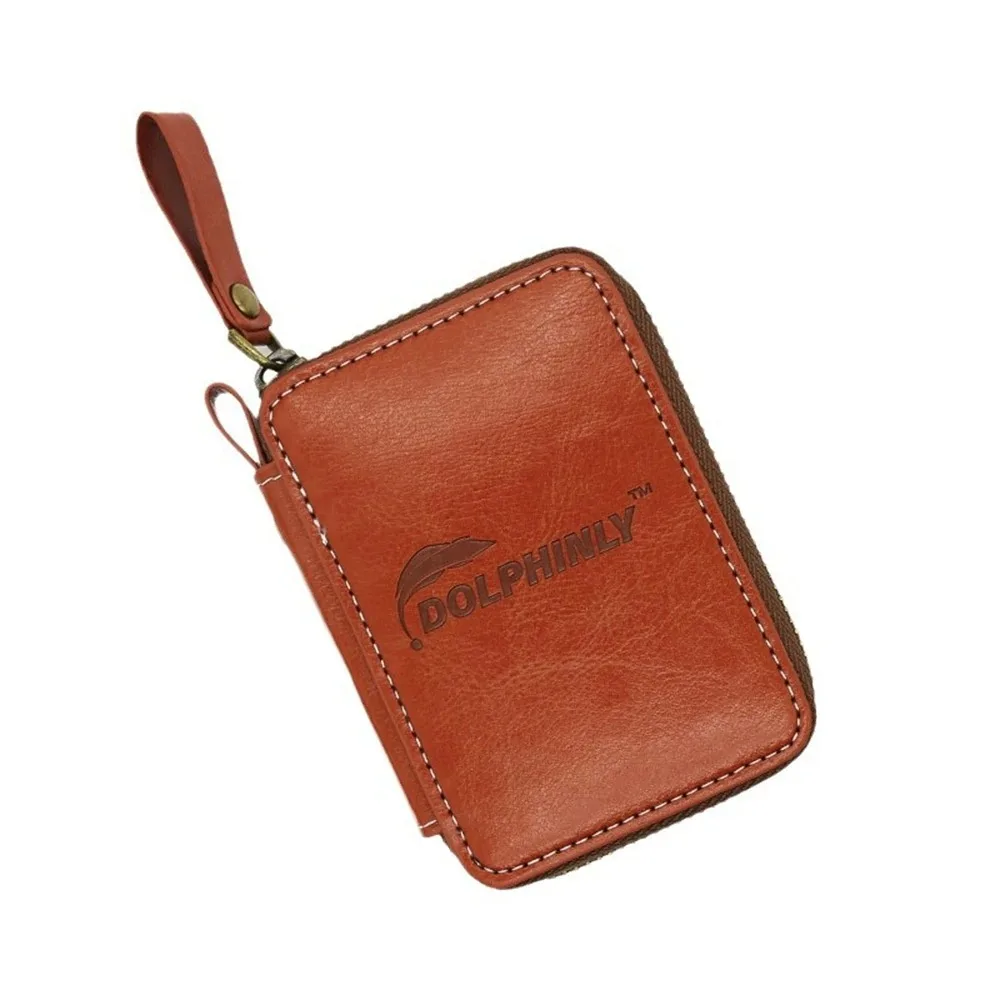 

PU Leather Lure Wallet Bag Carrying Case Lure Storage Jig Spinner Bag Hard Baits With Zipper Fishing Bag Fishing Accessories