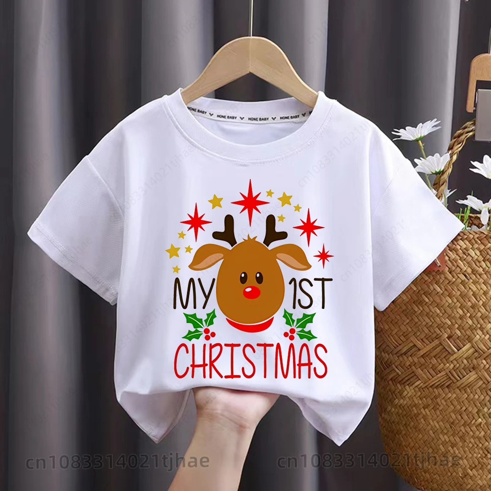 بلدي 1st عيد الميلاد الطفل بلايز للأطفال سانتا كلوز تي شيرت للأطفال عيد ميلاد سعيد حفلة تي شيرت للبنين فتاة بلايز تيز #3