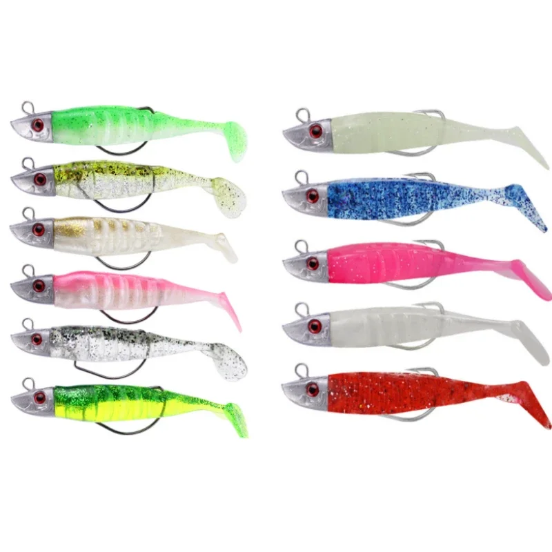 

3Pcs/bag Soft Fishing Lures Jig Head with Tail Minnow Artificial Baits Goods for Sea AccessoriesWobblers Swimbait Fishing Tackle