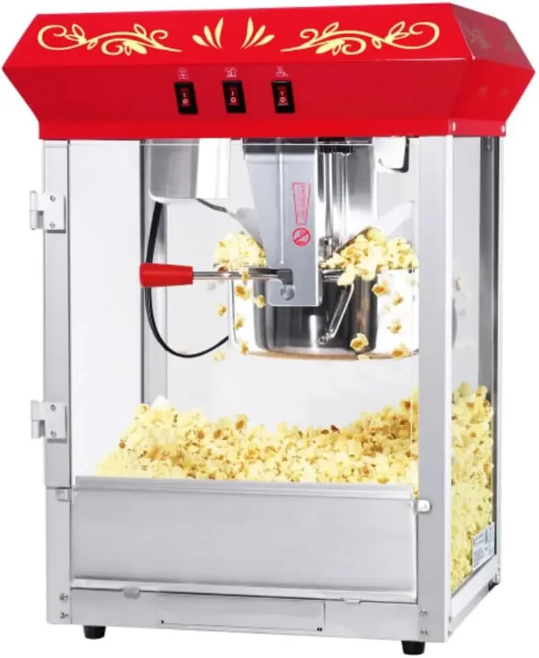 Northern Popcorn Company 83-DT5634 8oz Popper with Stainless-Steel Kettle, Reject Kernel Tray, Warming Light and Accessories, 8