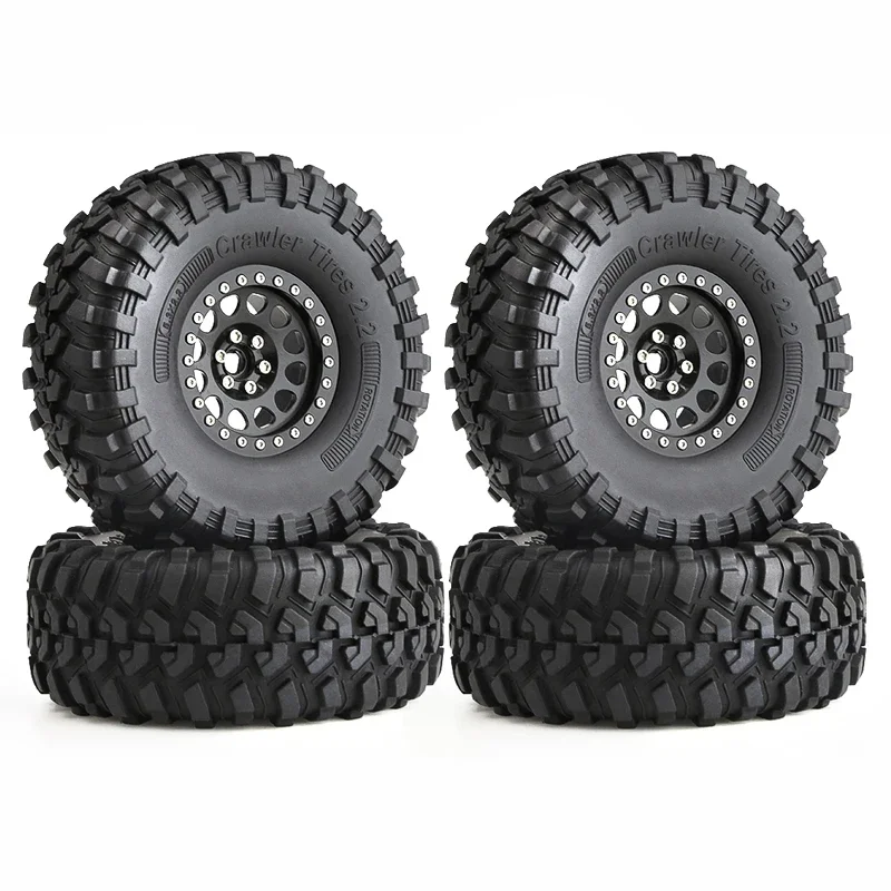 

135mm Metal 2.2" Beadlock Wheel Rim Tire Set for 1/10 RC Crawler Car Axial SCX10 Wraith RR10 Capra Traxxas TRX4 YK4082 YK4083 RC