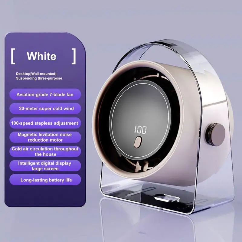 مروحة مكتب هادئة محمولة صغيرة بجانب السرير قابلة لإعادة الشحن لتهوية الهواء لسطح المكتب بدون أوراق للسيارة وغرفة النوم والمنزل ومكان العمل