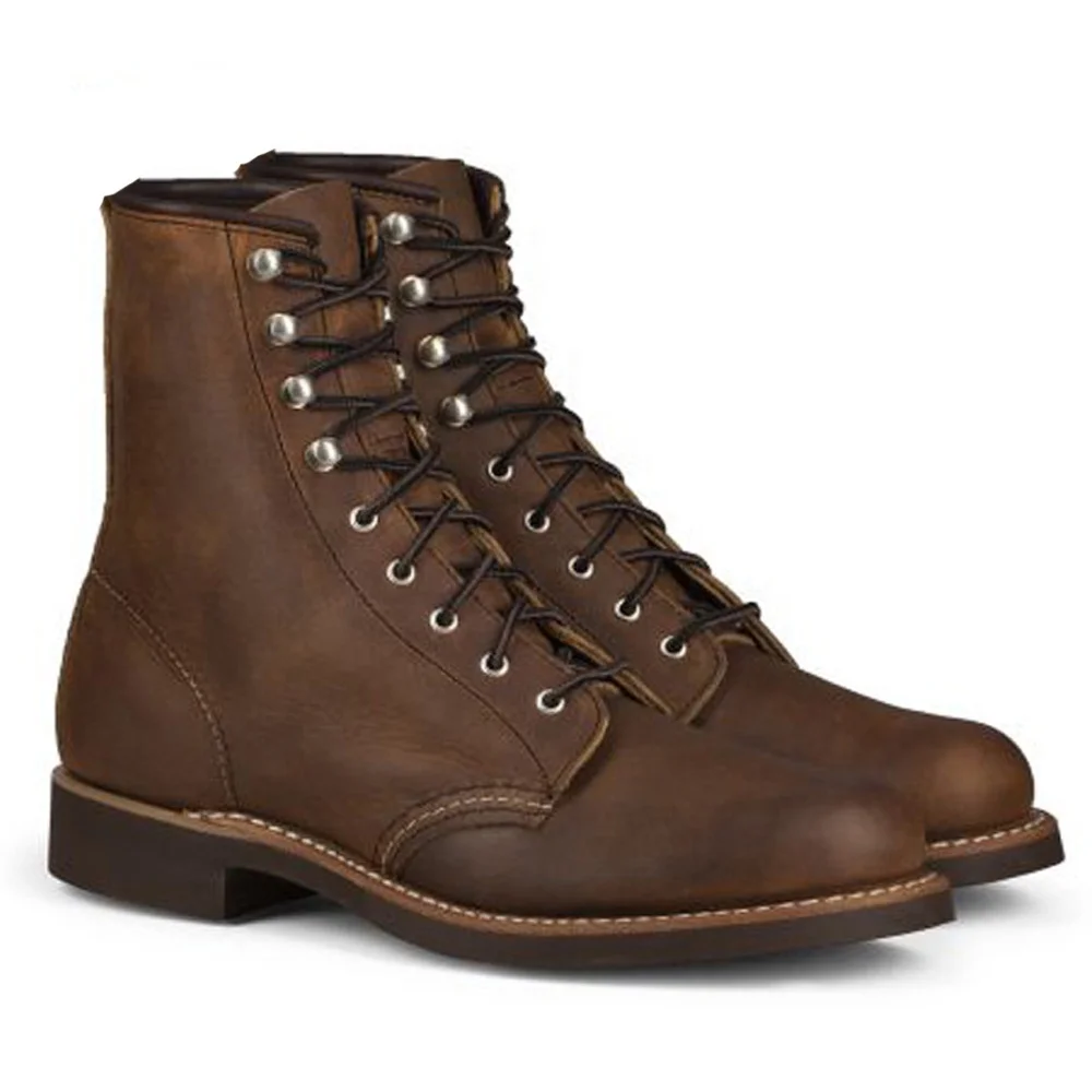 

New Fashional Work Boots Shoes Waterproof Lace-up Leather Shoes For Man