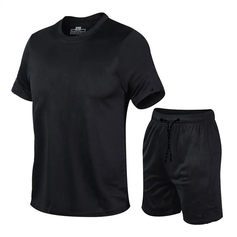 Summer 2023 new men\'s fitness running T-shirt shorts short-sleeved quick-dry two-piece suit men