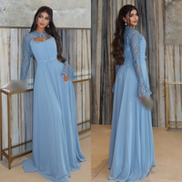 Customized Chiffon Lace Shawl Long Sleeves A-line Long Dresses Bespoke Occasion Woman Elegant Party Wedding Formal Evening