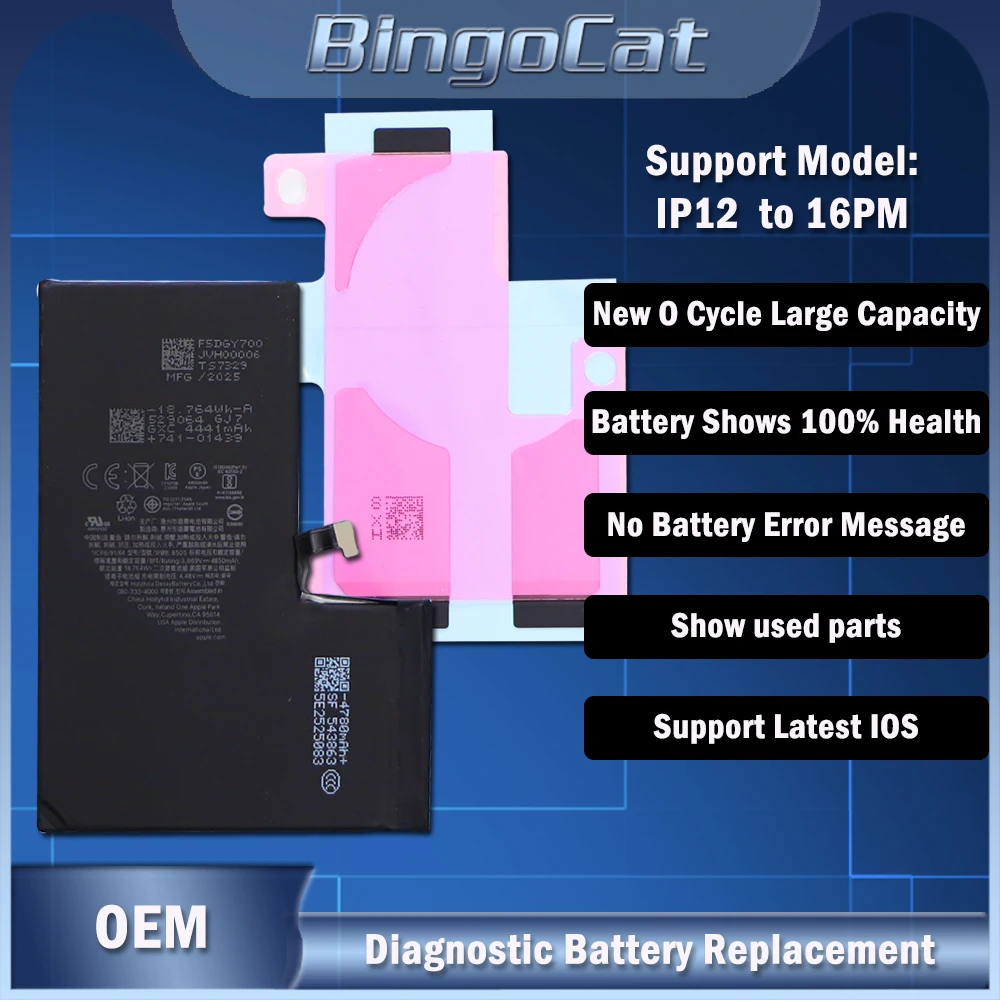 

10pc Rechargeable 26.3 Diagnostic Battery No Pop-up Reminder Suitable for iPhone 12 12promax 13 13 mini 14 15 15Plus 14promax