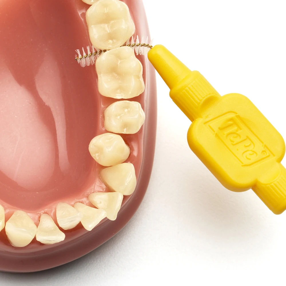 Tepe szczoteczki międzyzębowe żółty oryginalny 0.7mm rozmiar 4 07 Mm paczka szwecja Dental Picks dla czyszczenie zębów aparaty ortodontyczne