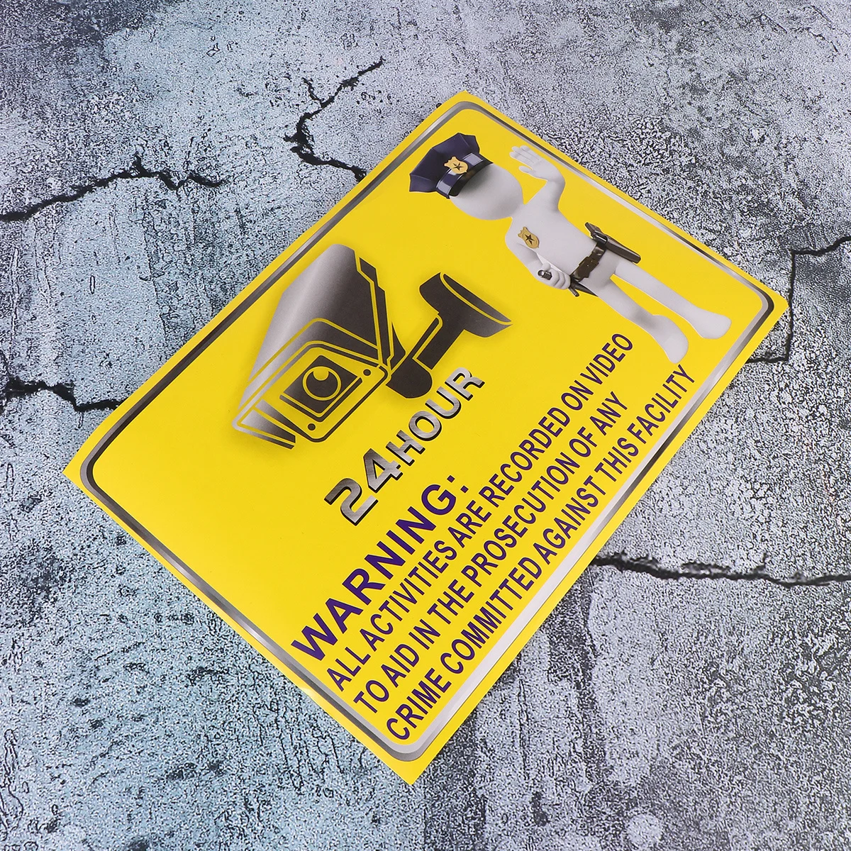 5pcs Monitoring Warning Sticker Extra Thick Durable Self-Adhesive Sign For Car Wall Bumper Outdoor Indoor Use Traffic Safety