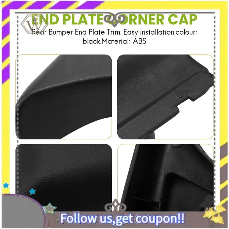 L38A-placa de extremo de parachoques trasero, embellecedor de tapa de esquina apto para Toyota Hilux Vigo 2004-2015 52163-0K010 52164-0K010