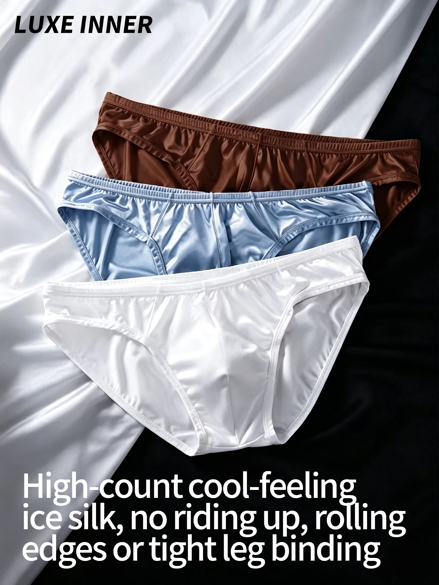 Men's satin faced high-end underwear stylish comfortable soft men's briefs