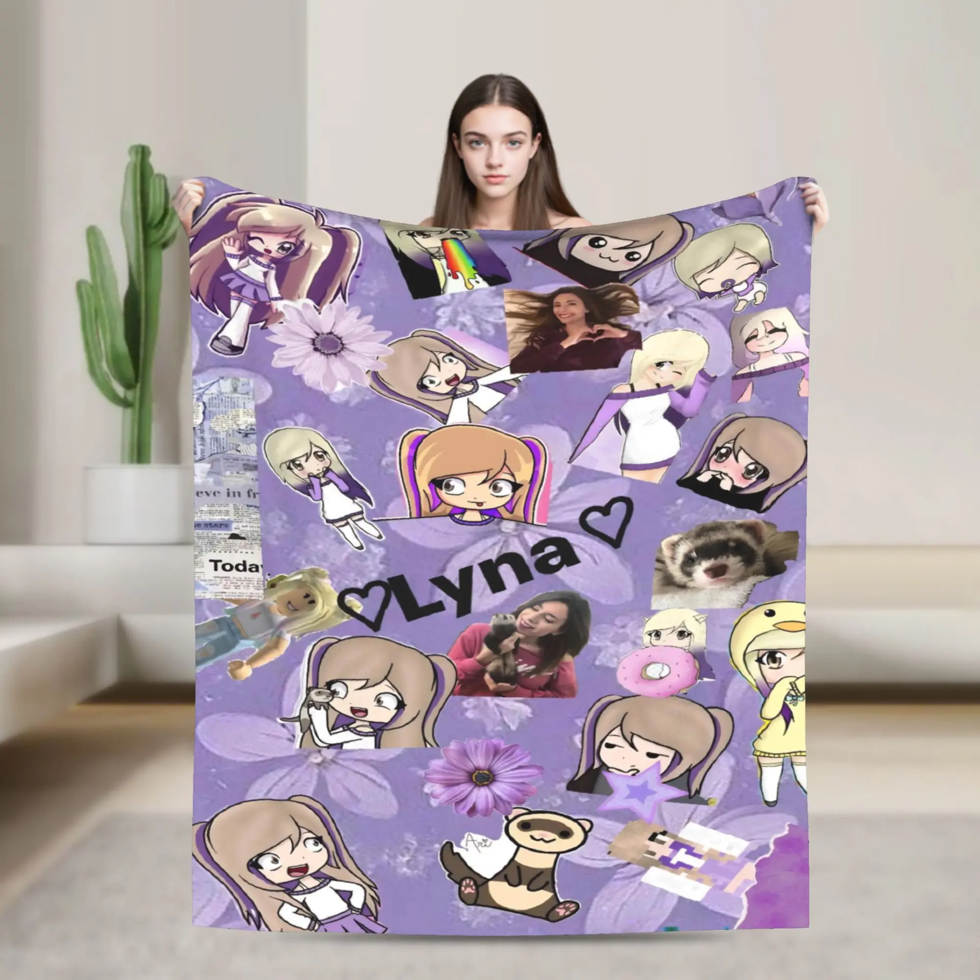 Lyna Vallejos Gamer Fleece Throw Blankets  Blankets for Sofa Bedroom Super Warm Bedroom Quilt