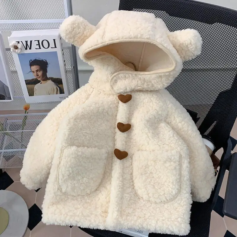 

Осенне-зимнее теплое пальто для девочек, однотонное длинное пальто, топы из овечьего флиса, утепленная удобная детская одежда для детей от 7 до 12 лет