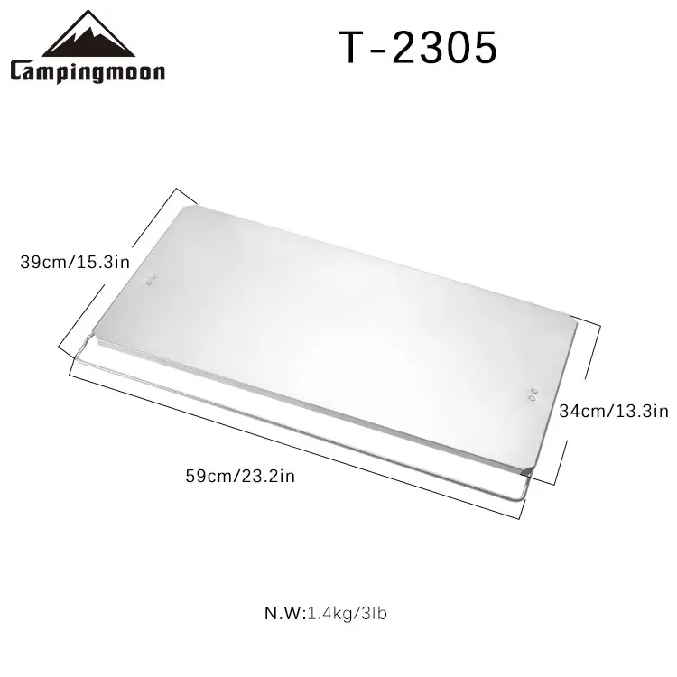 CAMPINGMOON T-2305 IGT Tragbare Spleißen Picknick Edelstahl Hochlager Outdoor Camping Top Platte Klapptisch Bord – Detail 17