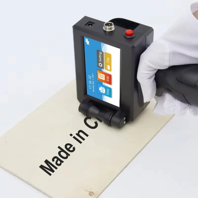 Handheld Inkjet Printer 25.4mm Large Character Production Date QR Code Coding Machine for Cartons Craft Bags