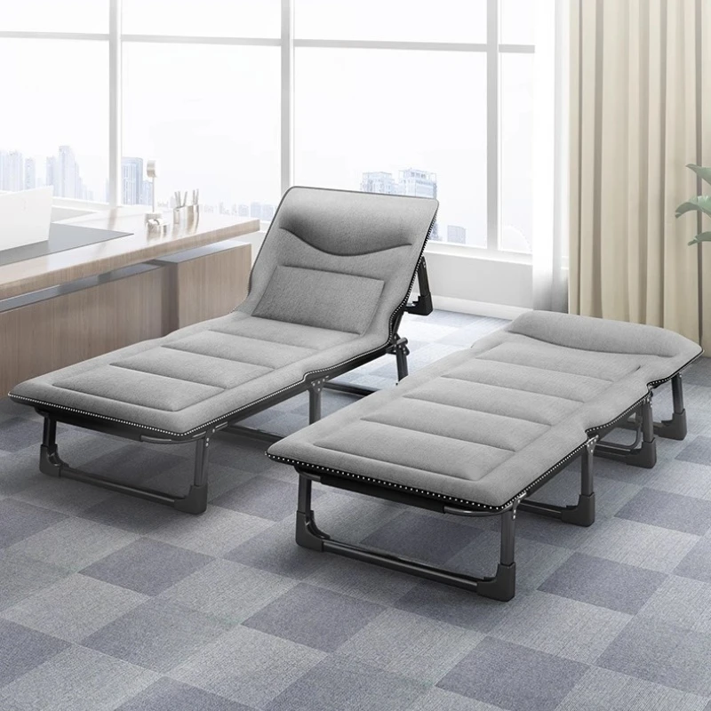 

Портативная складная кровать для офисного сна, регулируемое многопозиционное кресло с откидной спинкой и матрасом, компактное спальное место для дома и рабочего места