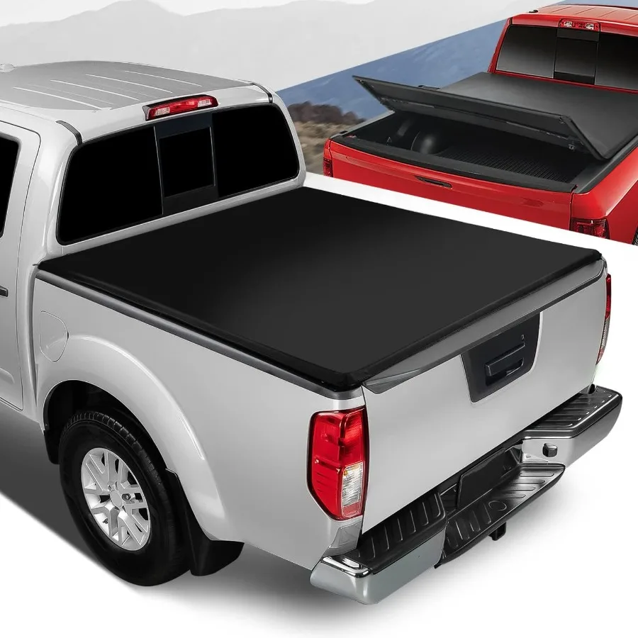 

Soft TriFold Truck Bed Tonneau Cover Compatible with 20052025 Nissan Frontier 5Ft Fleetside Styleside Bed Without Bed Rail Syst