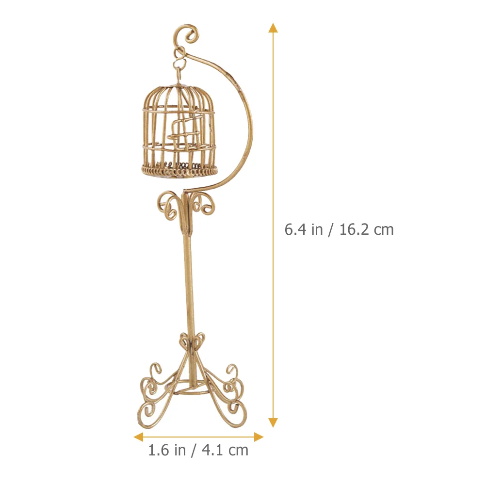 Vogelkooi Miniatuur Kleine Huisaccessoires Val naar de grond Decoratie Legering Micro Landschap Model Kind