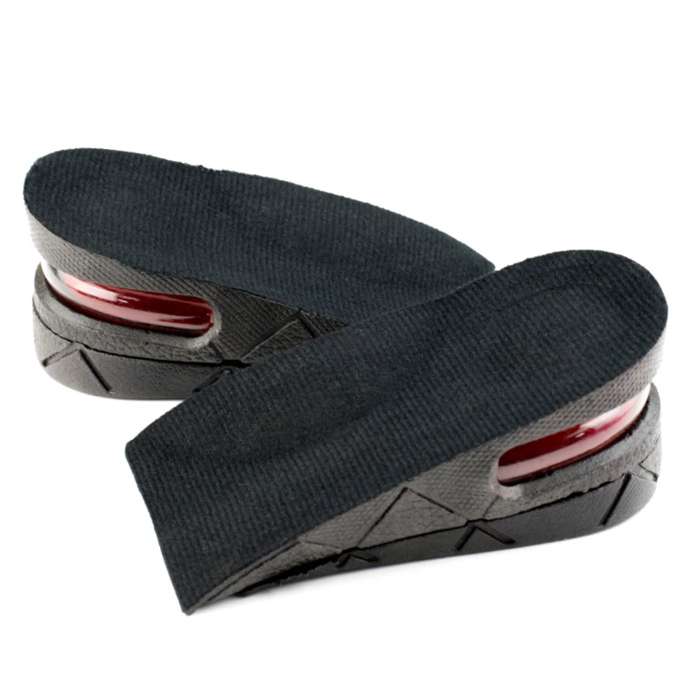

Adjustable Unisex Height Increase Insoles 2 Layers Invisible Shoe Lifts Heel Inserts Black Durable Shoe Elevator Inserts