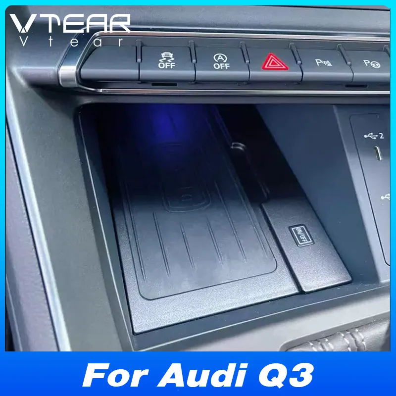 

For Audi Q3 Rs3 2020-2024 Car Wireless Charger Fast Cell Phone Charging Plate Adapter Interior Modification Auto Parts