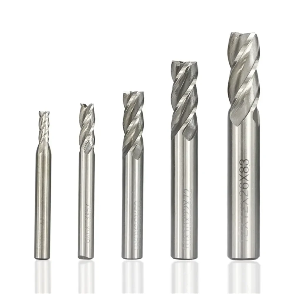 1pc diameter 1.5-13mm hss end mills 4 flute straight shank  mill