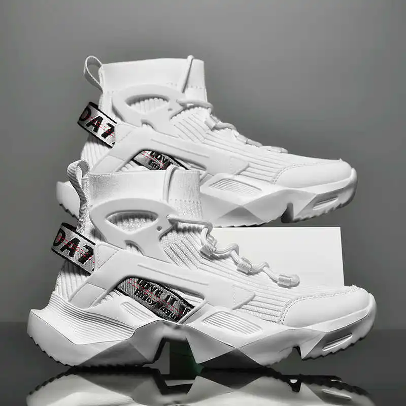 Bout rond semelle épaisse grande taille hommes chaussures hautes bottes longues hommes baskets sport marque de luxe Botasky Tensi leader