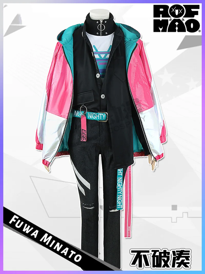 VTuber – Costumes de Cosplay Kagami Hayato Fuwa Minato Kaida Haru Kenmochi Touya, uniforme de fête d'halloween sur mesure, ROF-MAO