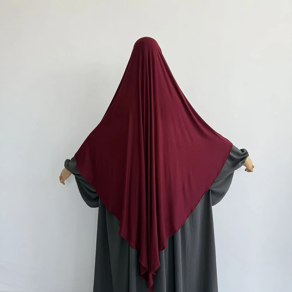 Premium-Baumwolljersey Khimar, dehnbar, leicht, atmungsaktiv, einlagig, Islam, muslimische Frauen, Eid Ramadan, langes Gebet, Hijab Khimar
