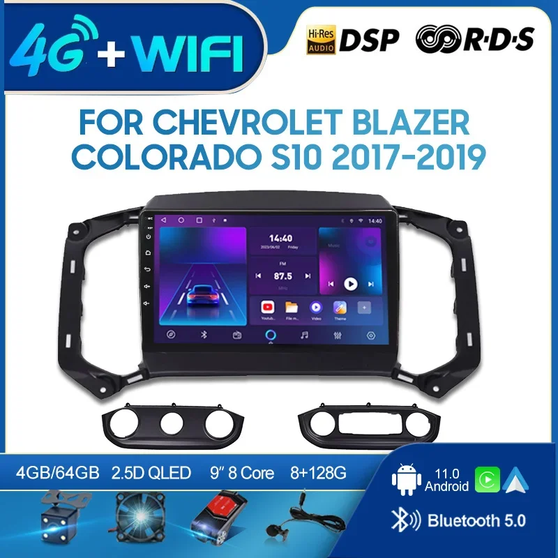 Car Radio Multimedia for Chevrolet Blazer Colorado S10 2017-2019 2 din Android 12.0 Video Player GPS Navigation 4G Carplay Head