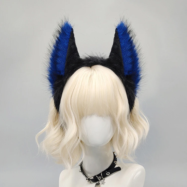 Punk-Werwolf-Cosplay-Stirnband, Halloween-Dämonenkopfbedeckung, Katzen-, Wolf- und Fuchskopf-Stirnband, niedliches Tier-Plüsch-Kopfbedeckung, Party-Kostüm-Requisiten – Detail 5