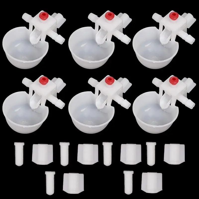 10Pcs Automatic Poultry Drinking Bowl with 9.5Mm Water Pipe Pigeon Bird Chicken Coop Drinker Water Drinking Cups Animal Waterer